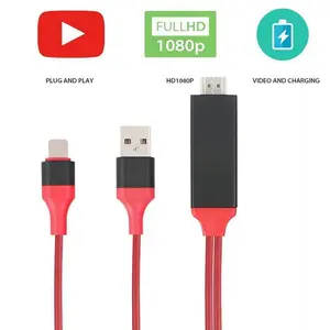HDMI Mirroring AV Cable Phone to TV HDTV Adapter 1080P For iPhone 13 12 11 XR 8