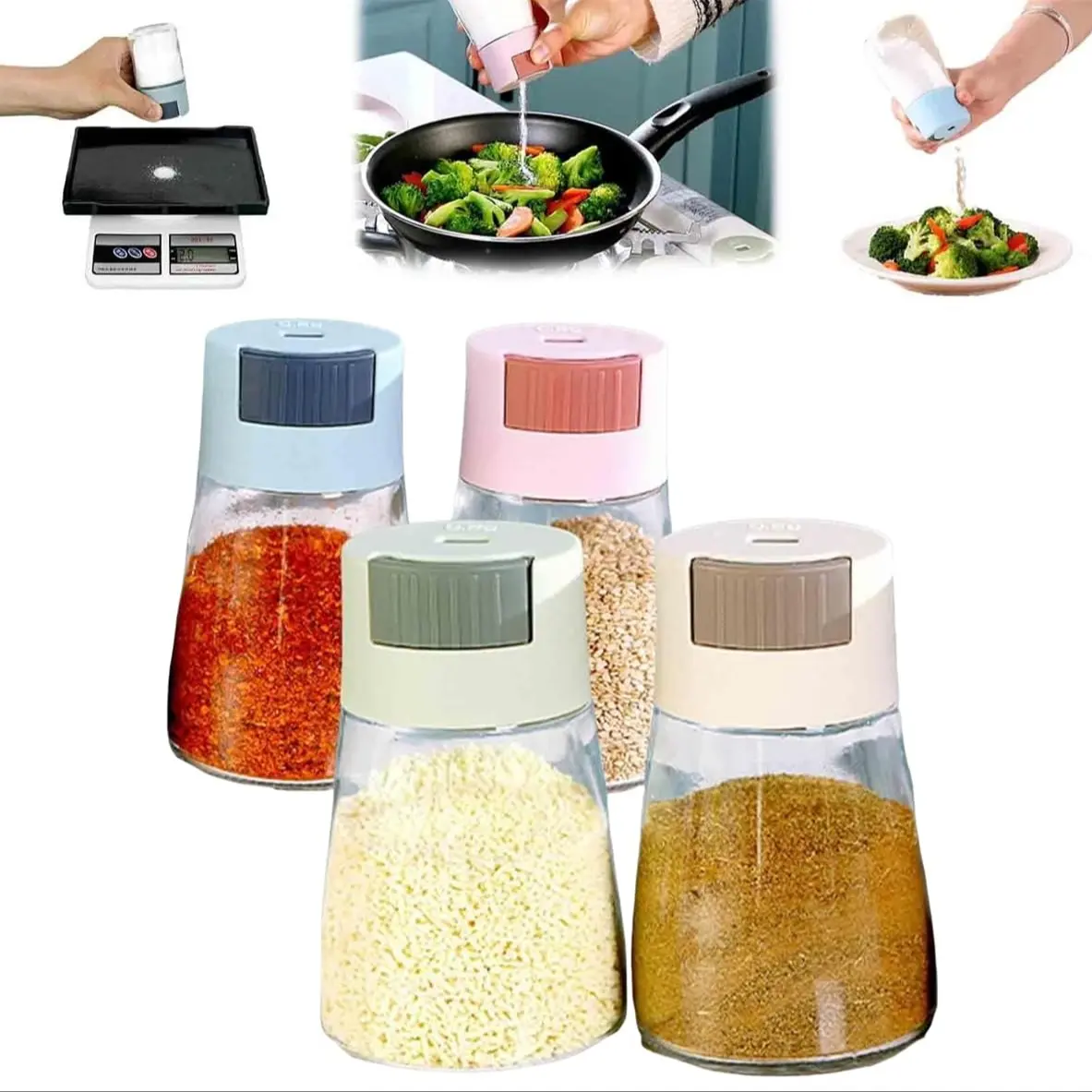 Salt Control Seasoning Container, Kitchen Gadgets, Practical Design, Healthy Eating, Dust & Moisture Proof, for Kitchen & Dining Use