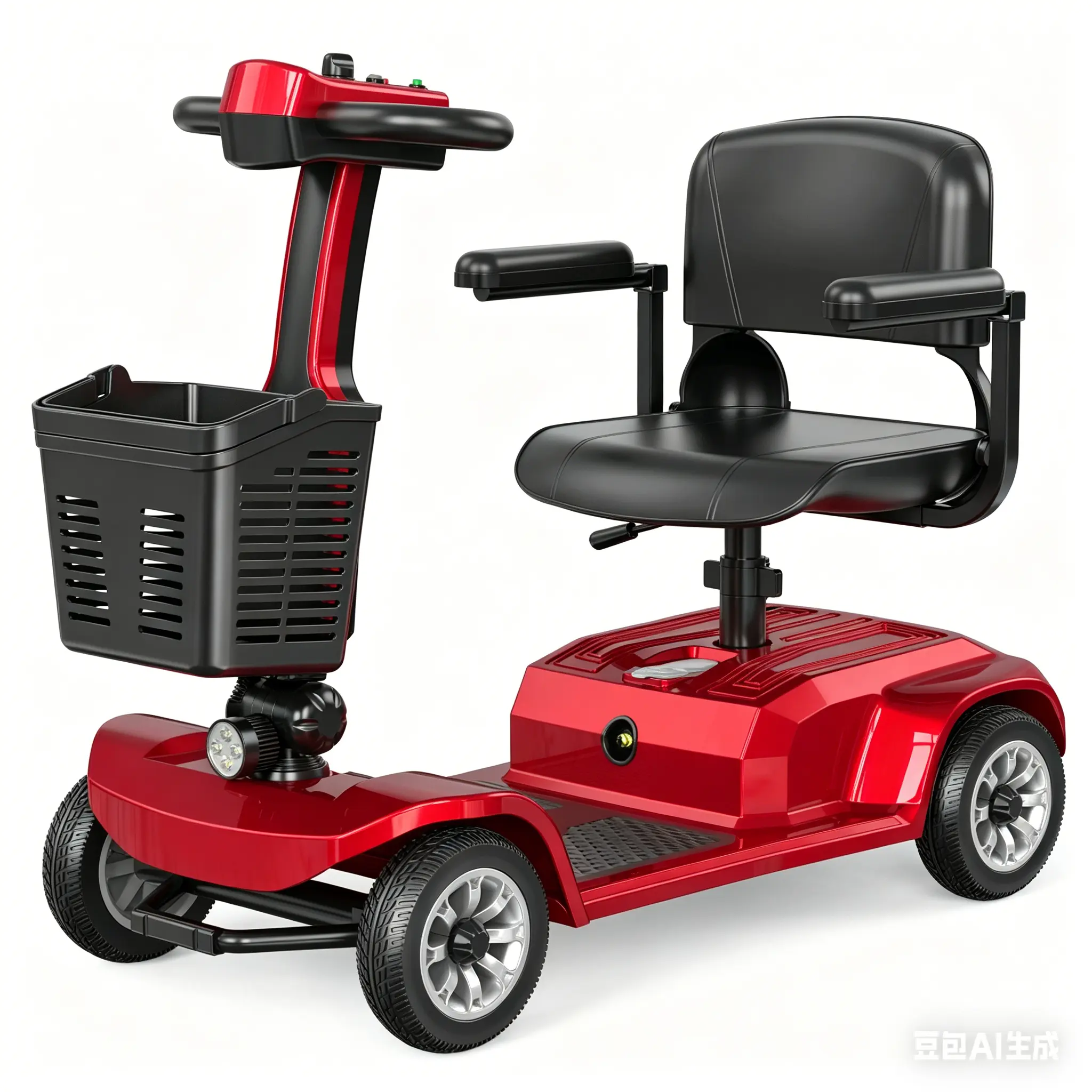 Unificare 4-Wheel Motorized Wheelchair Scooter for Seniors - Safe, Stable, Portable Commuting Option for Daily Use, Motorized Scooters