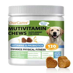 OURCARES 8-in-1 Chewable Multivitamin Bite for Dogs, Soft Chew Immune Support Dog Treats Supplement 8 in dog supplements