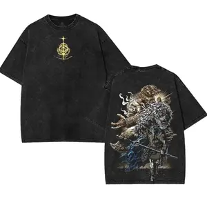 Style Godfrey – Elden Ring Vintage Washed Tee, Unisex Oversized Heavyweight T-Shirt for Game Fans, Graphic Tee, Men’s Gift, Premium Fabric I3B