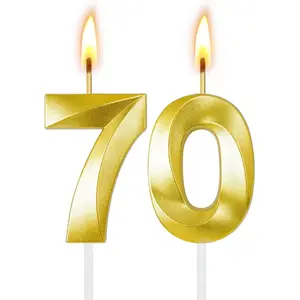70th Birthday Candles for Cake,Birthday Decorations for Him Her,Number Candles for Cake Toppers Party Anniversary