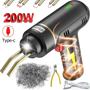 Cordless Plastic Welder, Rechargeable 200W Plastic Weld Kit with 5000mAh Battery, Hot Stapler Plastic Repair Kit for Car Bumper Repair