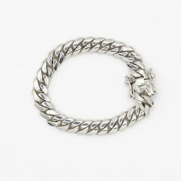 10MM Silver Cuban Link Bracelet