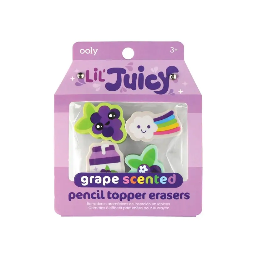 {Ooly} Lil Juicy Scented Pencil Topper Erasers :: Grape:: Set of 3