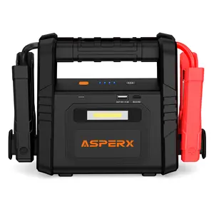 ASPERX 6000A Car Jump Starter(for Up to All Gas and 12.0L Diesel Engines), Quick Charge Power bank, 12V Vehicle Battery Starter, Built-in LED Light