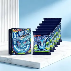 Drain Cleaner Powder Kitchen Toilet Sink Pipe Deodorizer Grease Clog Removal Cleaning Powder, Effective Stink Eliminator Anti Clogging Deodorizing