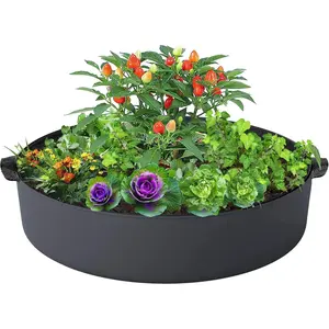 15 Gallon  Grow Bags, Round Fabric Raised Garden Beds Planter Pots with 2 Handles,Durable Breathe Cloth Planting Bed Gardening Container to Grow Vegetables for Outdoor