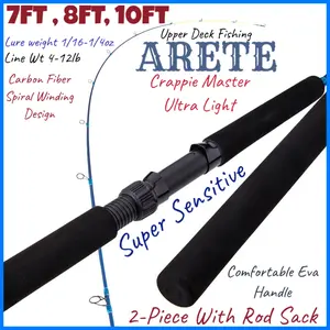ARETE Ultra Light Crappie Master Rods 7,8,10FT 2-Piece