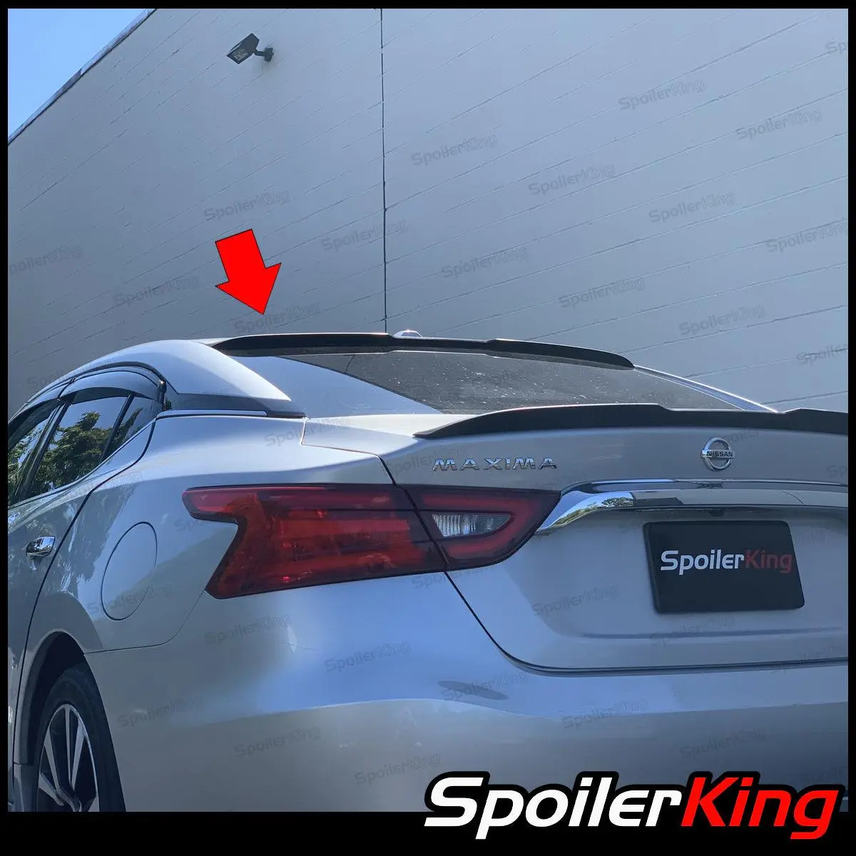Nissan Maxima 2016-2023 Rear Window Roof Spoiler (284RC) - Polyurethane, Sanded, Meticulously Measured, Flush Against Windshield, Center Cut, Aesthetic Flare, Downforce Without Drilling, Over a Decade of Expert Craftsmanship