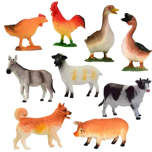 9-Piece PVC Farm Animal Model Set, Educational Toy for Kids, Party Decoration, Parent-Child Interaction, Birthday Gift