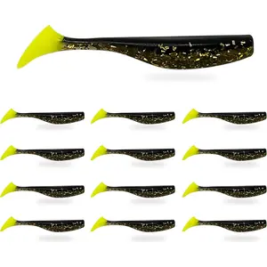 Soft Plastic Paddle Tail Swimbaits Pack of 12 - 3 1/4" & 4" Soft Plastic ing Lures with Extra-Large Tail for Lifelike Swimming Acti - Freshwater & Saltwater