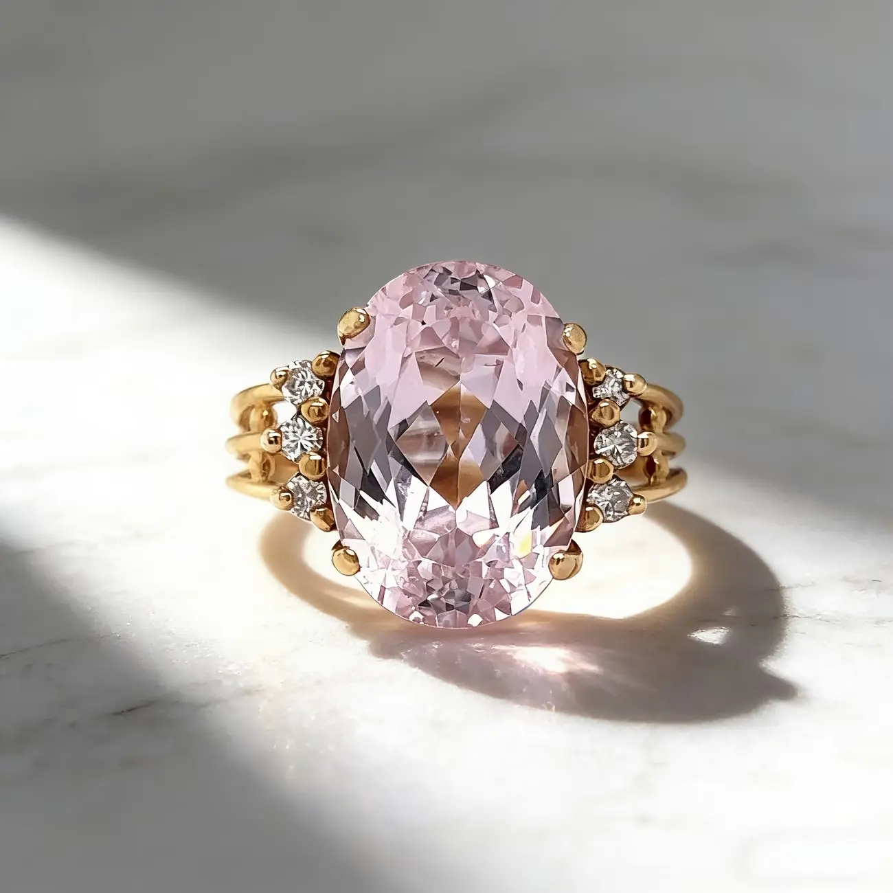 Elegant light luxury retro style ring, romantic declaration ring, classic four-claw setting with fixed pink rhinestones, vintage yet modern and simple, daily wear ring, first choice for gifts, perfect dating jewelry.