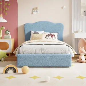 Upholstered TWIN/Full Size Bed Frame for Kids with 2 Drawers, Velvet Twin Bed for Girls, Boys, Sturdy Platform Bed, No Box Spring Needed, Noise Free