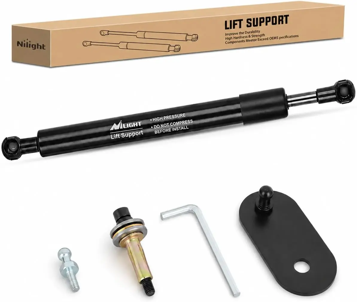 Nilight Carbon Steel Tailgate Assist Shock Absorber, Easy Setup Soft Drop Impact Control Kit for 2004-2014 Ford F150, 2006-2008 Lincoln Mark LT Heavy Duty Trucks, Black