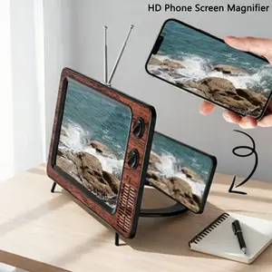12 Inch HD Retro Design Mobile Phone Magnifier, Eye Protection Full Screen Magnification, Easy TV Viewing for Landscape Mode, Stable Phone Holders