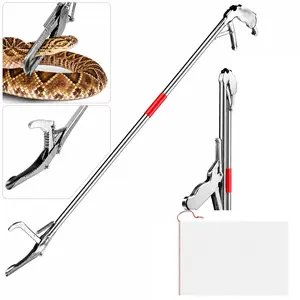 2-Piece Set (Telescopic Reacher Grabber + Storage Bag) – Newly Upgraded, Extra Thick Stainless Steel Foldable & Extendable Grabber Tool with Anti-Slip Grip. Ideal for Handling Snakes and Yard Cleanup.