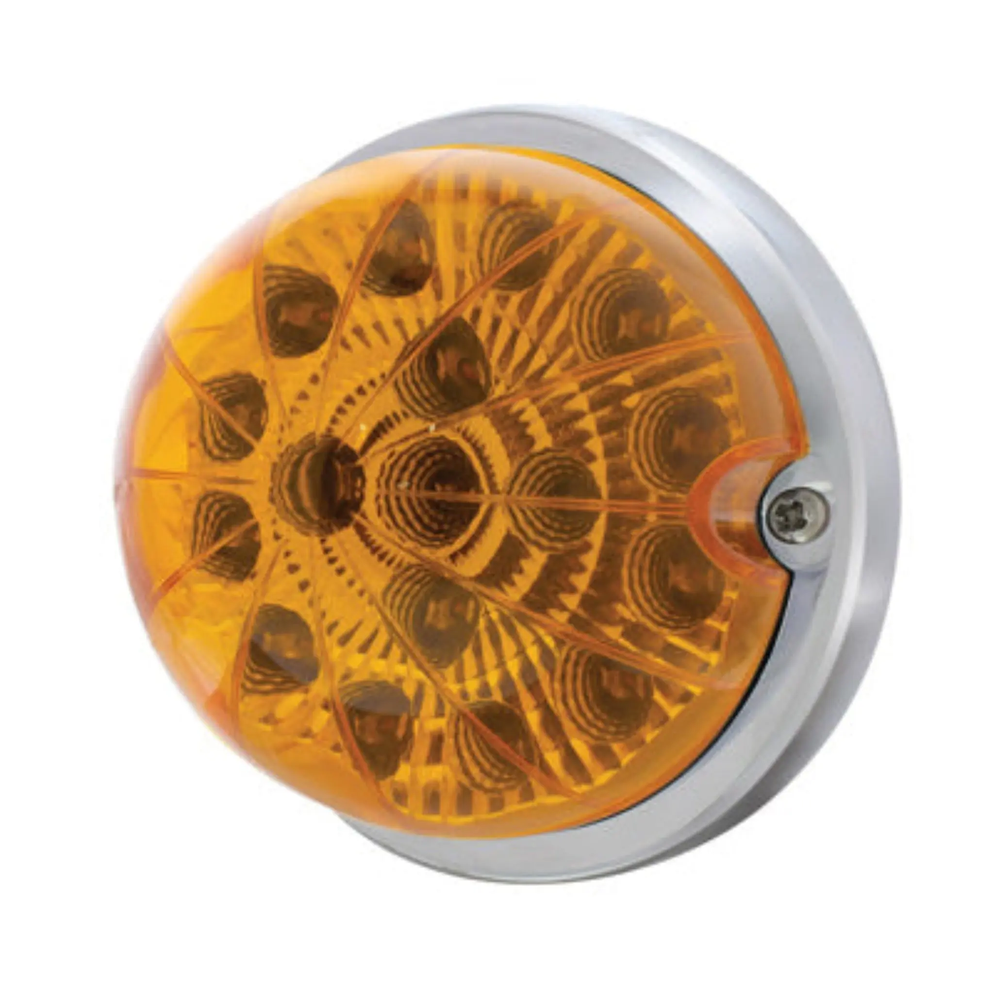 United Pacific Watermelon Flush Mount Kit - 12V DC, 17 Bright Dual-Function LEDs, Amber Marker Park Reflector for Automotive & Motorcycle Decorative Car Lights