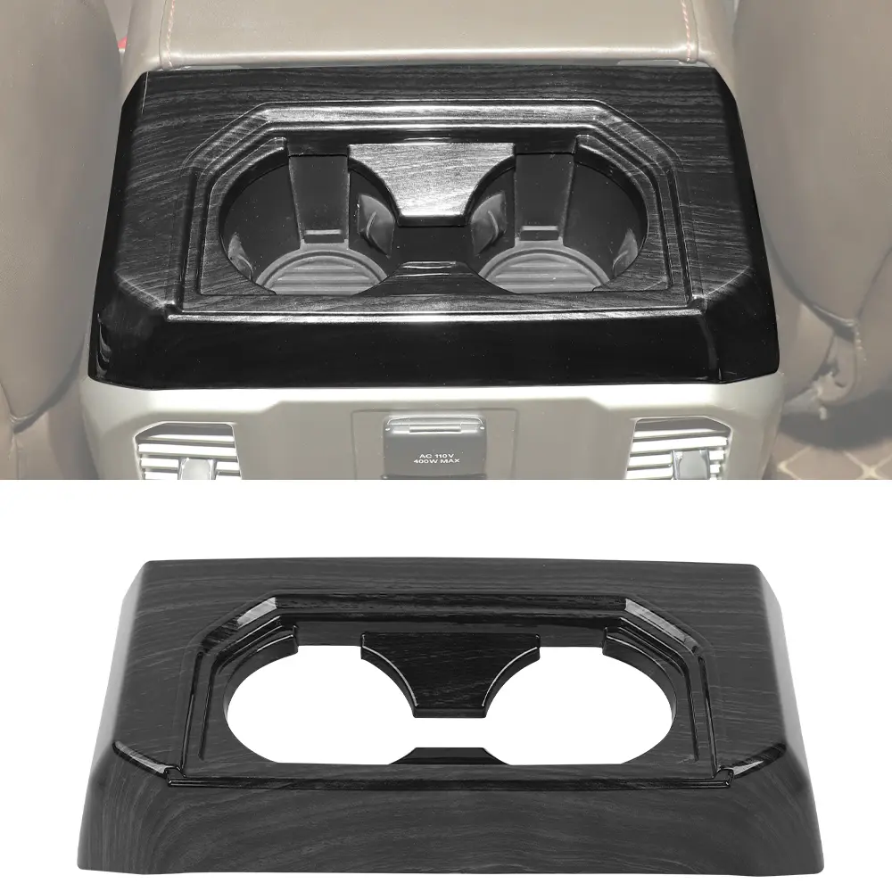 Car Cup Holder Panel Trim Cover for 2015+ Ford F150 Armrest Box Rear Stowing & Tidying Car Interior Accessory Car Console Organizer