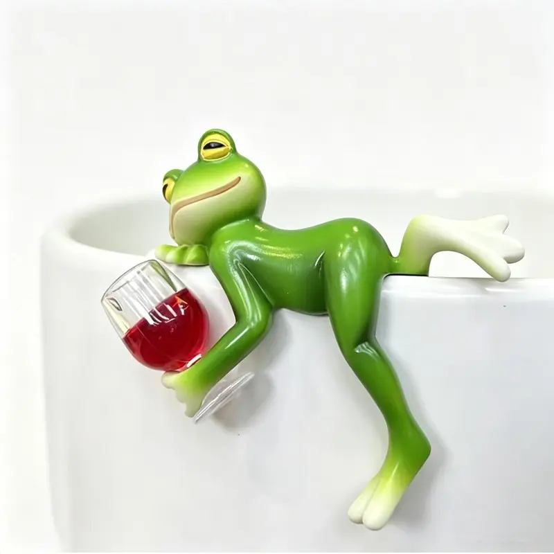 Small Resin Frog Planter, Handmade Creative Decor, Modern Flower Pot for Garden Balcony Patio, Decorative Garden Planter, All Season & Christmas Decoration, Garden Planters