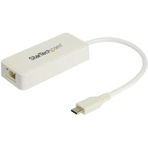 Startech US1GC301AUW USB-C Ethernet Adapter with Extra USB 3.0 Port - White, Usb 3.0 Usb Hubs