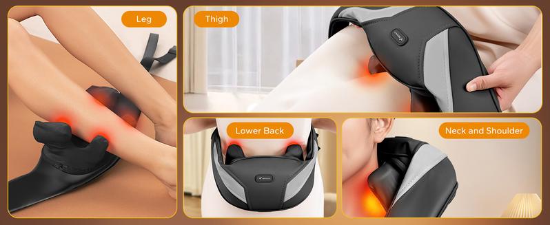 MERACH 6D Cordless Shiatsu Neck Shoulder Handfree Back Massager with Heat Electric Massager Adjustable Relaxing Gift Comfort Neck Massage Devices TikTokShopBlackFriday