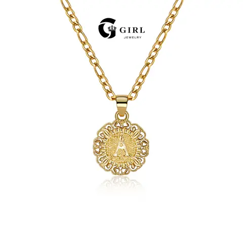 GGIRL 18K Gold Plated Initials Necklace - Letter Nameplate Necklaces, Customizable Initial Gold Jewelry, Unisex Clavicle Chain, 26-Letter Fashion Accessory Gift for Christmas Birthdays Back to School Various Festivals Occasions