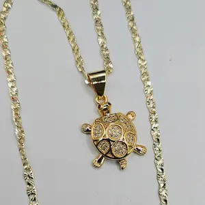 turtle clear stone's beautiful chain gold-plated 18"inches 24"inches available