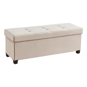 Ornavo Home Large Collapsible Storage Ottoman with Legs