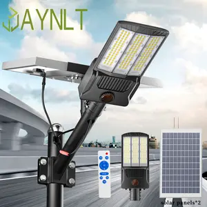 6500W Solar Street Lights Outdoor, 600000LM 6500K High Powered Commercial Parking Lot Lights Dusk to Dawn, Waterproof Solar Security Flood Lights with Remote for Yards, Driveways