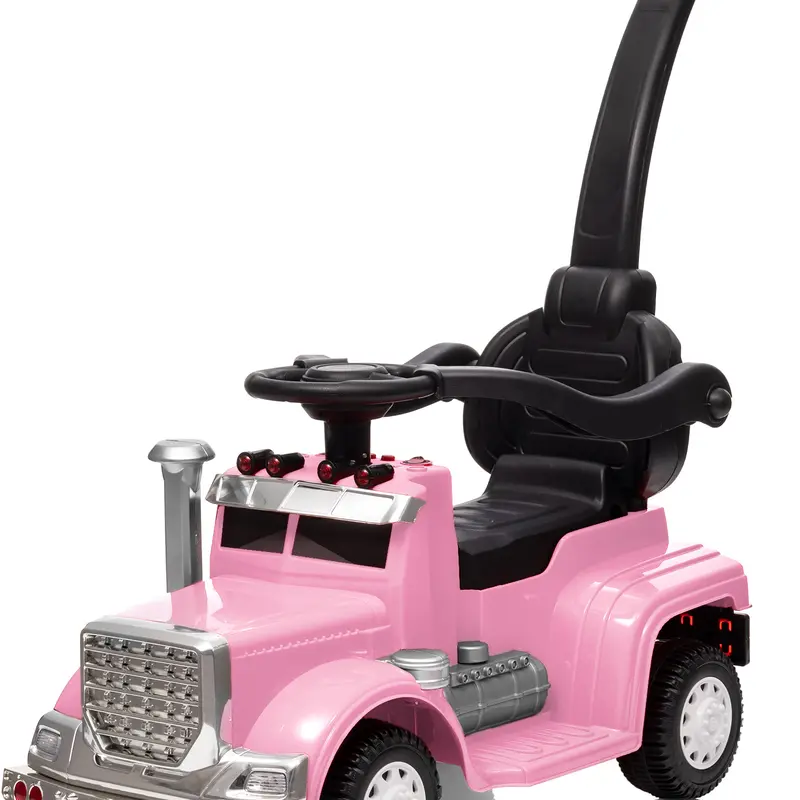 3-in-1 Push Car with Handle, Kids Ride on Toy for Toddler Aged 1-3, Music & Light