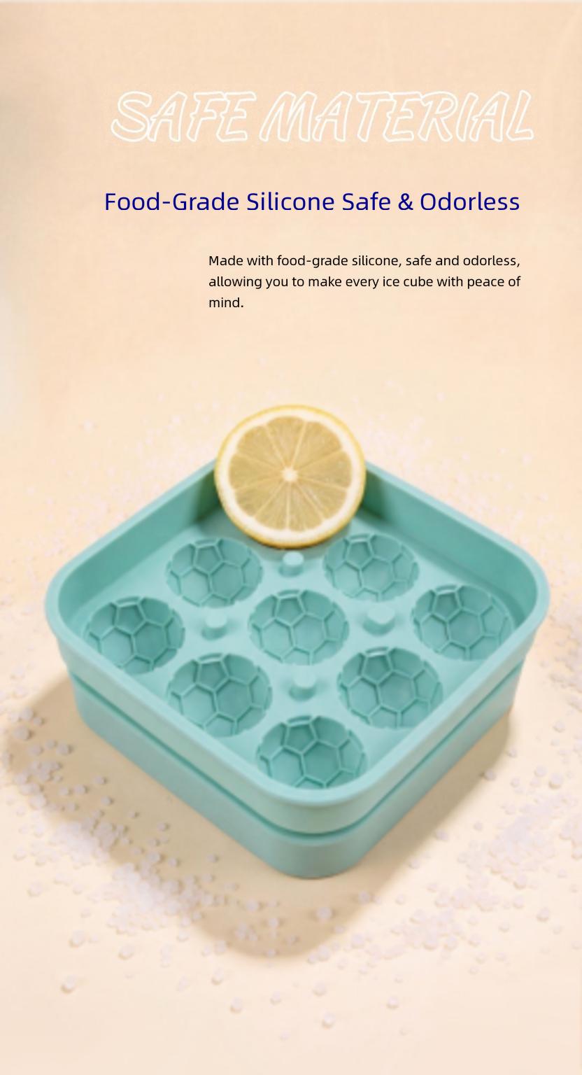 Soccer Ball Ice Cube Tray – Food-Grade Silicone, BPA-Free, Slow-Melting Ice Balls for Whiskey, Cocktails, Juice & Drinks