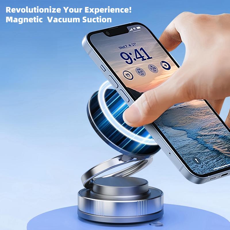 360° Adjustable Vacuum Magnetic Phone Holder, Suction Cup Phone Mount for Magsafe, Portable Cell Phone Holder for Car,Makeup/Gym/Mirror, Fit for All iphone iphone 11 and above