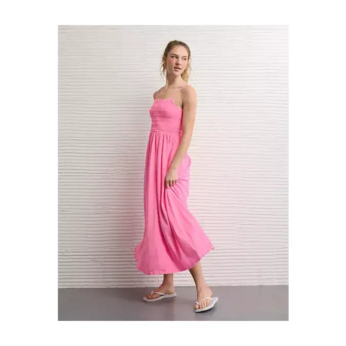 AE Sunchaser Smocked Knit Midi Dress