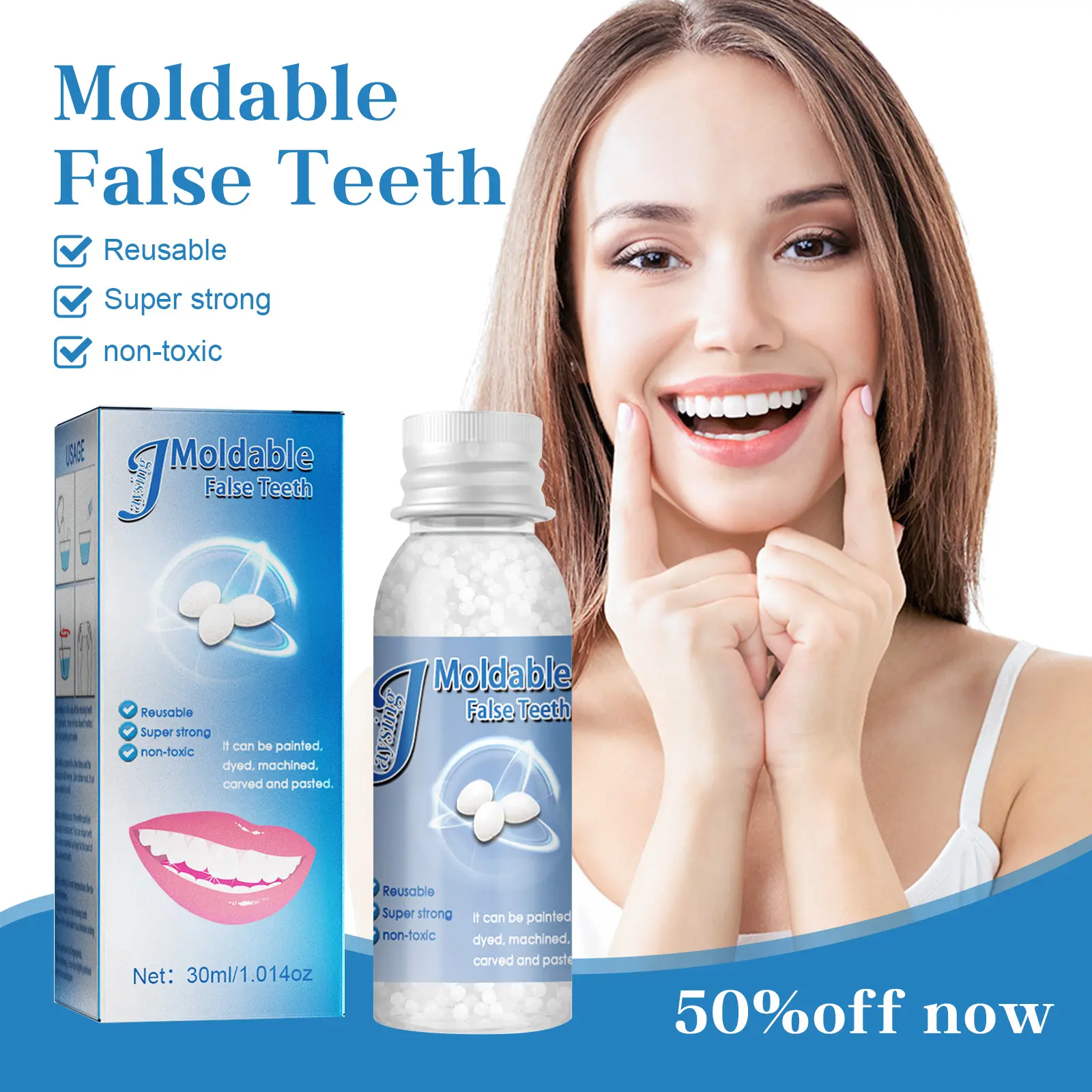 Moldable False Teeth – Shapeable Denture Repair Pellets for Broken Teeth & Missing Teeth | Perfect for Film, TV, & Cosplay TikTokShopChirstmas Oral
