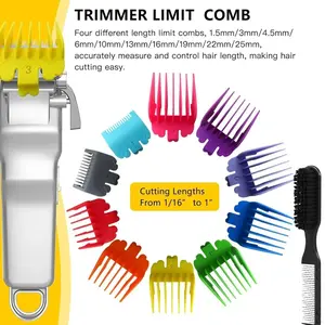 Clipper Guide Combs Set - with Multifunctional Hair Comb, Fool Proof Tapers & Fades at Home! Professional Hair Guides plastic combs for different hair cutting lengths