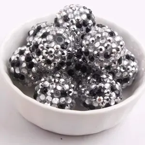 Salt and Pepper 20mm Rhinestone Beads Set of 5