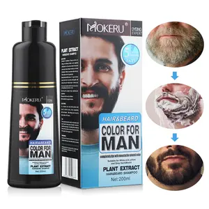 Natural Beard Dye Shampoo Instant Beard Dying Hair Color Cover Semi-Permanent Hair Coloring 200ml