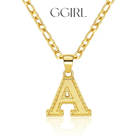 GGIRL Initial Necklace for Women Men Girls Boys, 18K Gold Plated Gothic  26 Letters Pendant Necklace Cuban Link Chain Fashion Jewelry Gift for Holiday Haul Christmas Birthdays Anniversaries, Men's Accessories, Gifts For Women, Anniversary Gift For Him