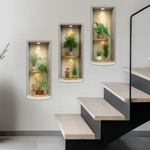 3 Piece Plant Wall Stickers, Self-Adhesive PVC Decor, Ideal for Garden, Living Room, Bedroom, Sofa Background, Home Freshness Decoration