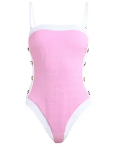 PRE-ORDER-L'Agence Tory Square Neck One Piece Swimsuit In Blush