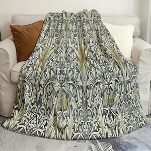 Cute and Practical Blanket William Morris Snakeshead pattern Breathable blanket Soft and cozy flannel blanket for home and travel bedding birthday gift