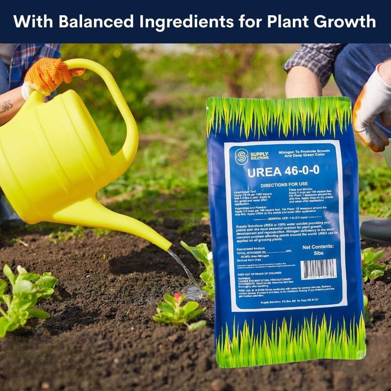Supply Solutions Urea 46-0-0 Nitrogen Fertilizer 5lbs for Lush Growth Deep Green Color Plant Food Lawn Garden Bloom Booster for Flowers Fruits