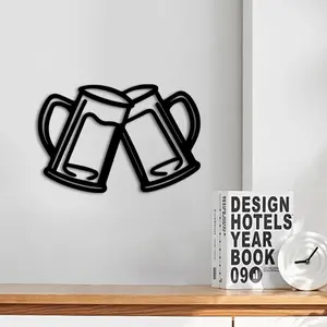 1pc Celebration Silhouette Metal Wall Art, Celebration Silhouette Statue Mural, Perfect for Toastmaster's Lounge, Anniversary Nook, Festive Moment Corner Decor, Wedding Decor, Ideal Gift for Event Planners