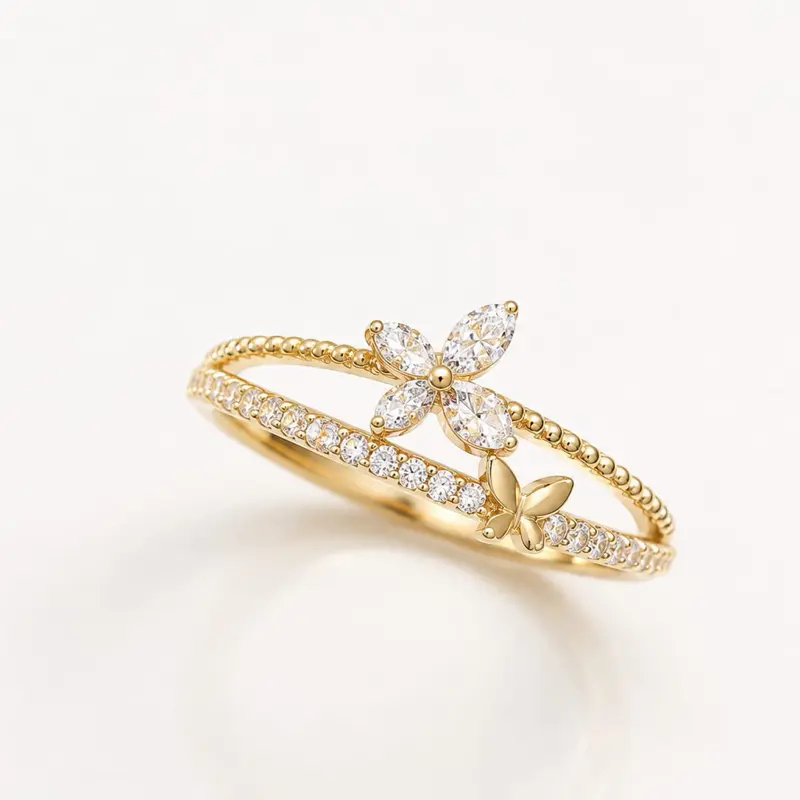 Anillo de mujer oro 10k joyería italiana