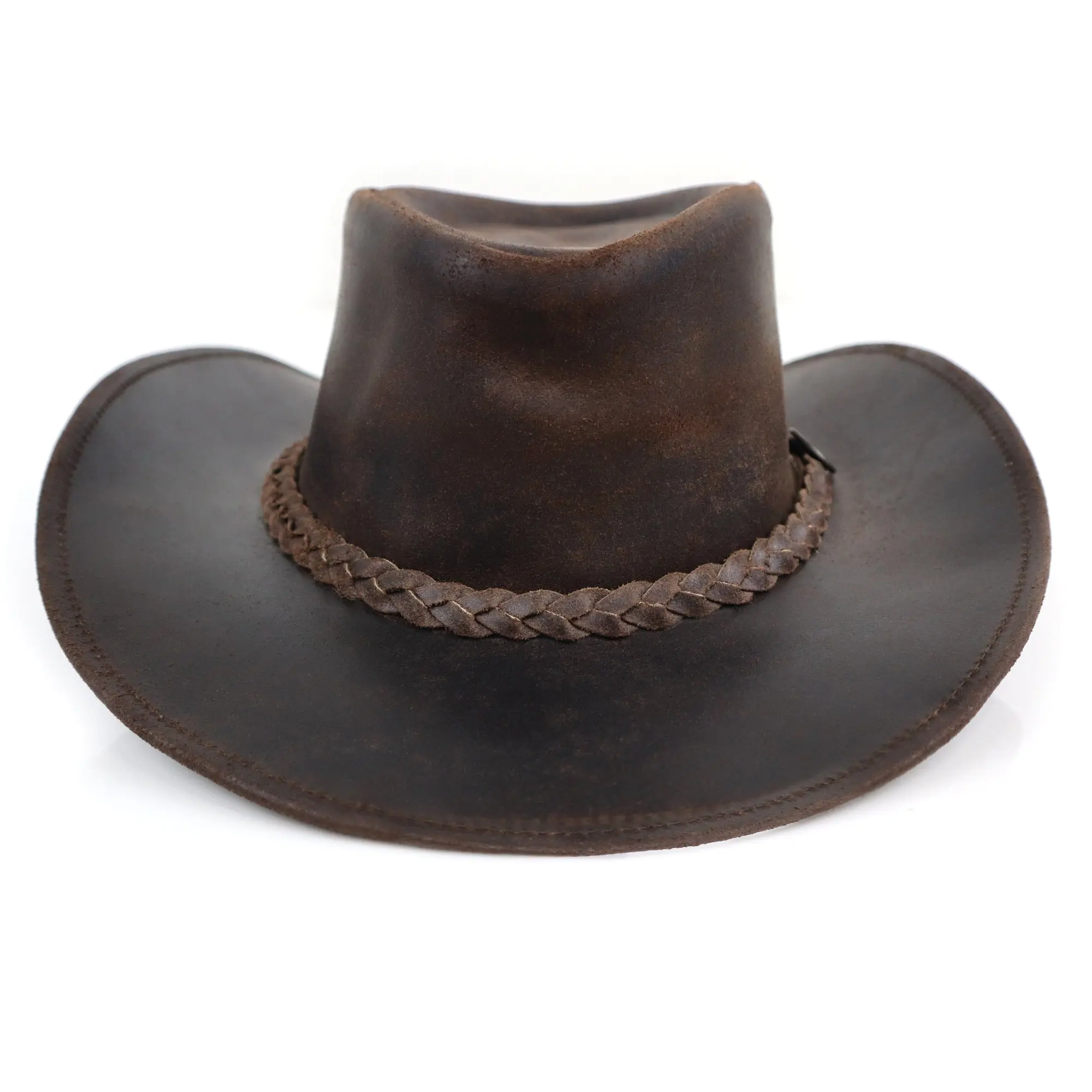 Stellman Sports Warwick Leather Unisex Cowboy Hat - Plain Rope Curved Brim, Silky Finish, Cowboy Theme Hats, Daily Wear Fashion Accessory, Curved Brim Hats