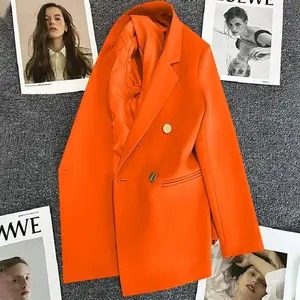 Casual Office Lady Single Button Blazer Vintage Women 2023 Fashion Long Sleeve New In Coats & Jackets Outerwear White Black TopsCan be used with raincoat