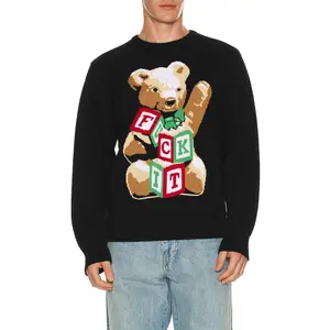 HUF Gift Bear Intarsia Sweater in Black HUF Gift Bear Intarsia Sweater in Black