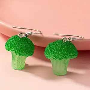 Women's Broccoli Earrings, Vegetable-inspired Design