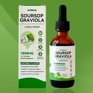 Soursop Graviola Liquid Drops, for Cellular Support and Regeneration, Immune System and Gut Health Support, Soursop Bitters, Herbal Extract, Sugar Free/Gluten Free, Natural Flavor, 2 fl oz (Unisex)